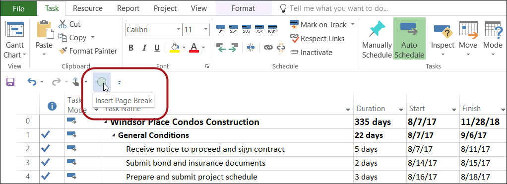 how to insert page breaks in word 2013