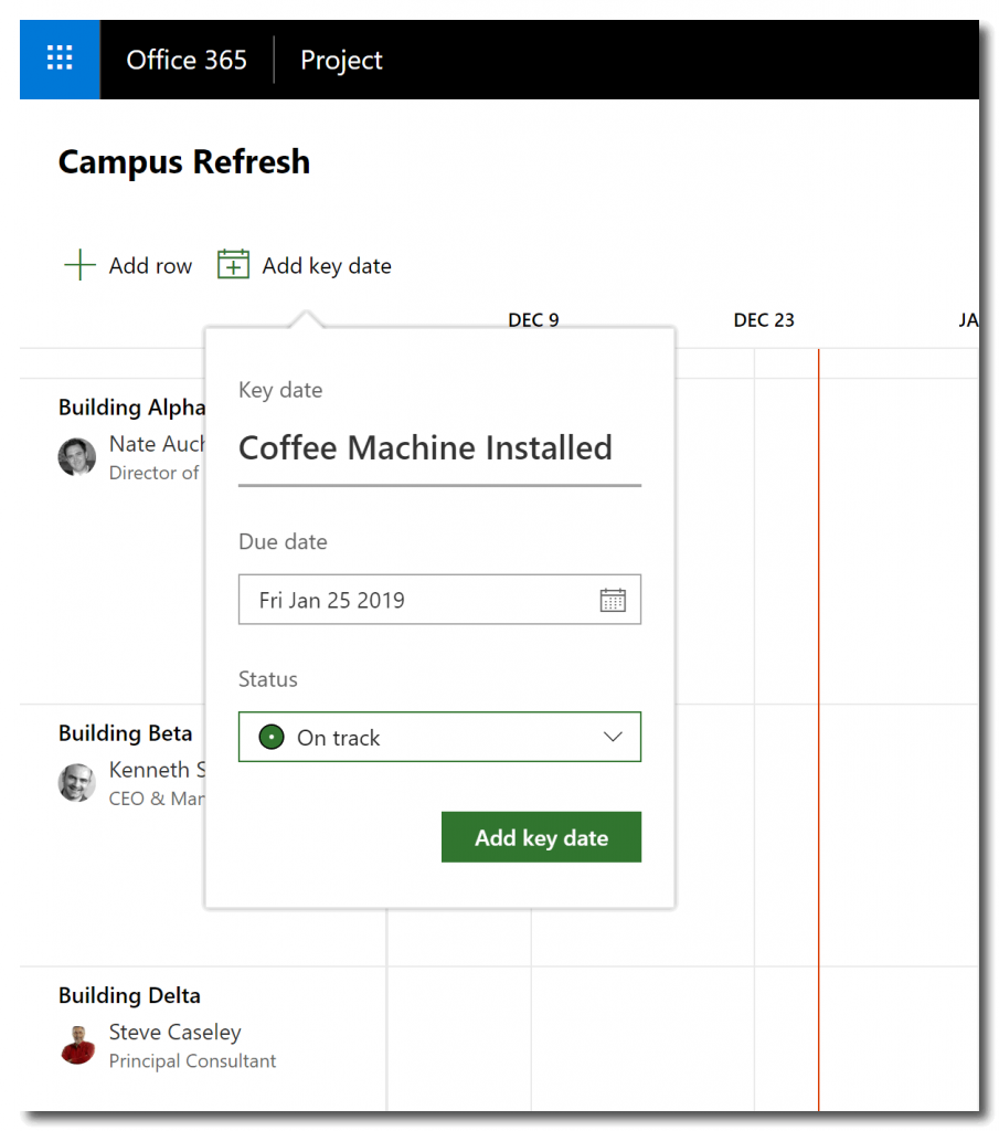 Adding Key dates to the roadmap